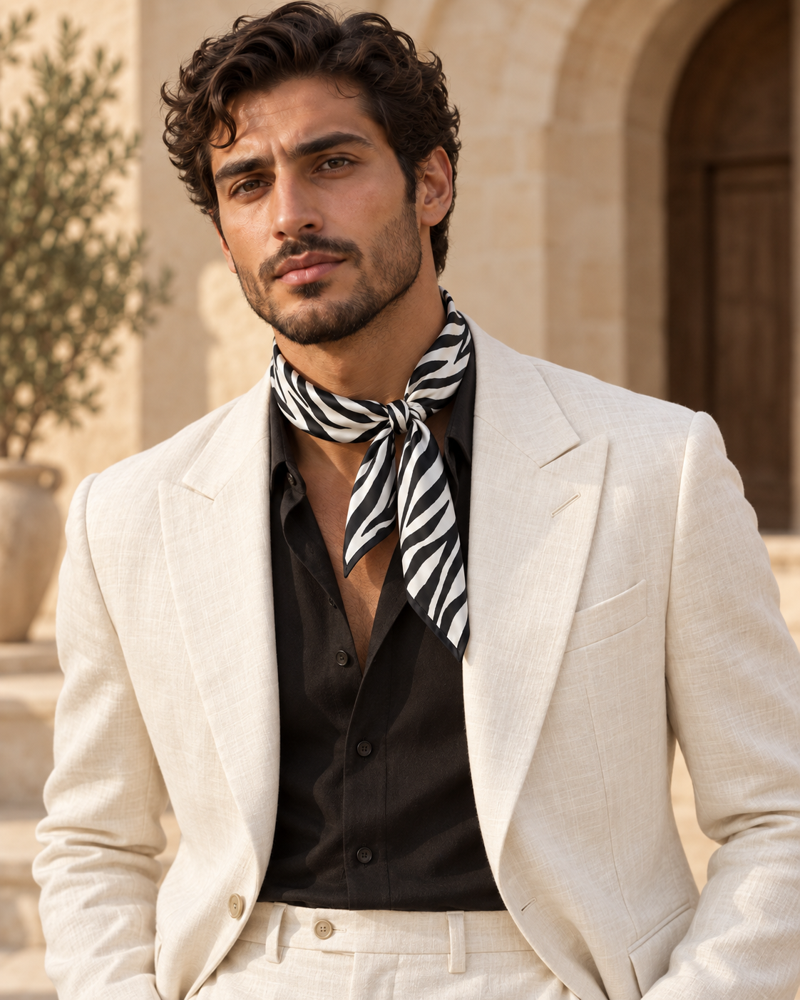 Savanna Muse styled as an ascot by a man