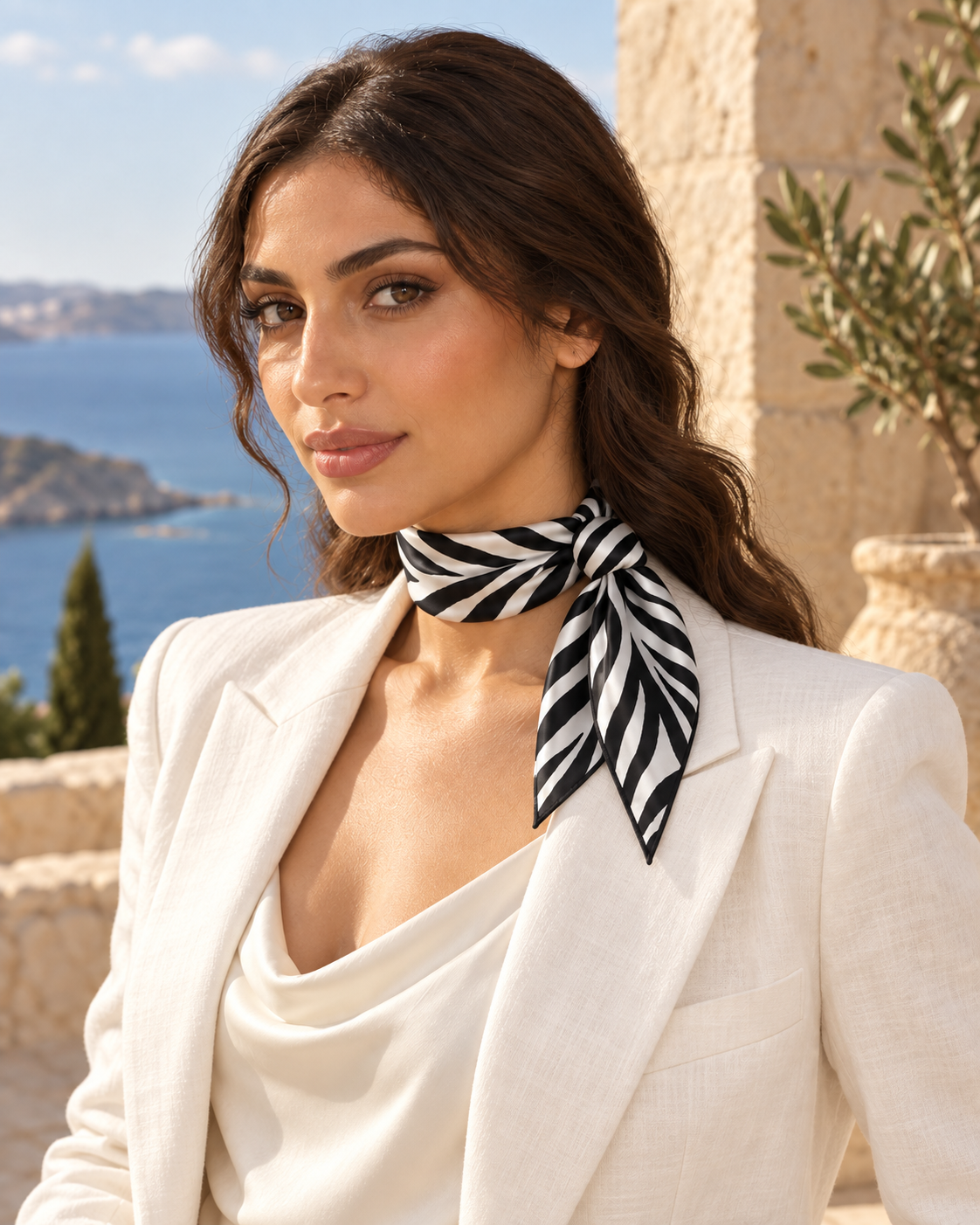 Savanna Muse styled with a neck knot by a woman