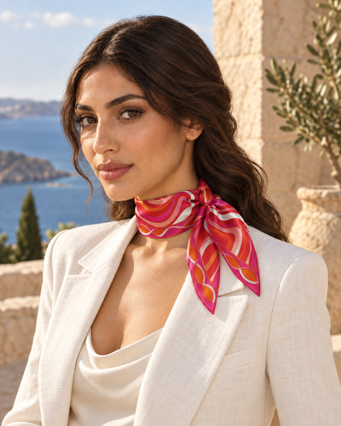 Candy Wave styled with a neck knot by a woman