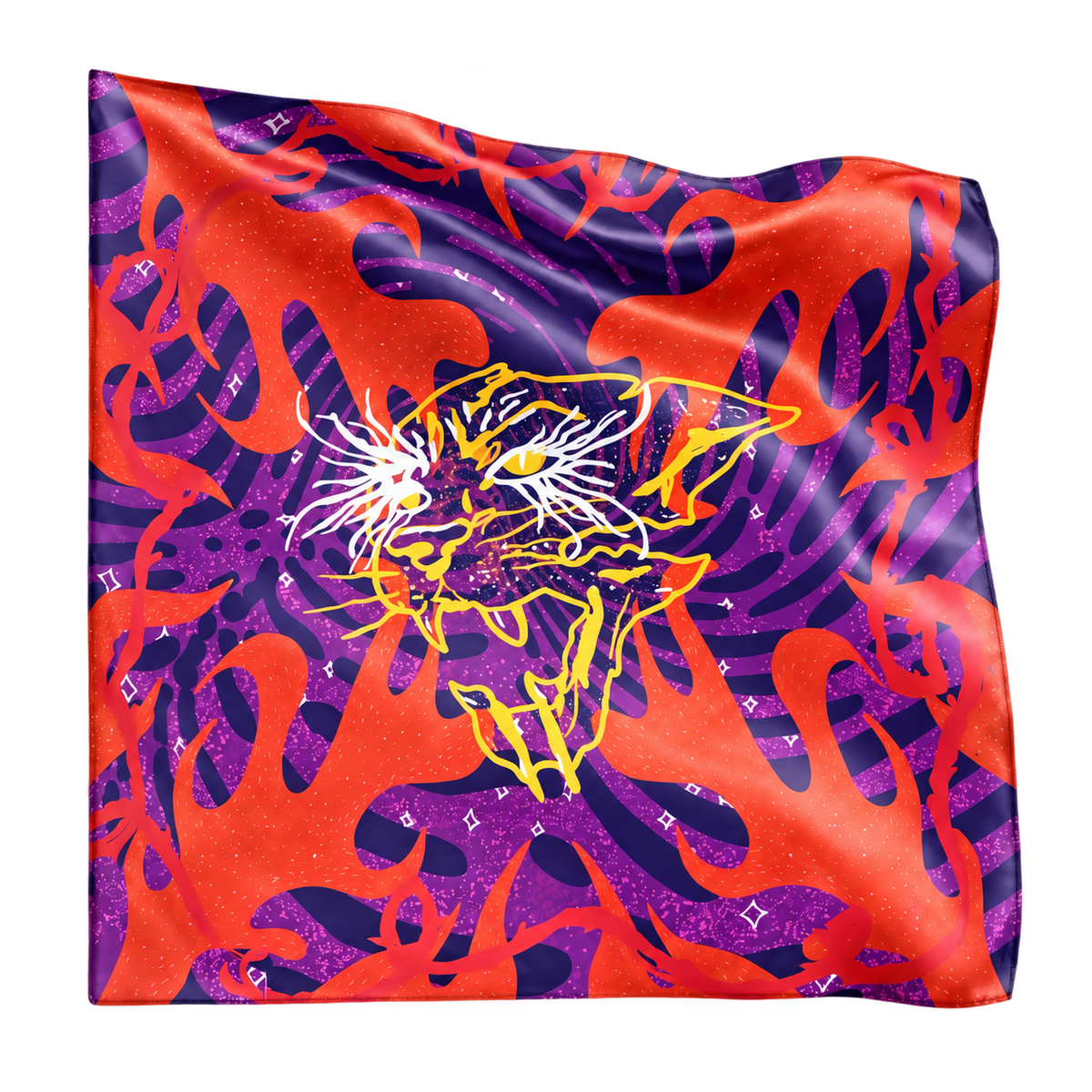 Sunset Bloom scarf on transparent background