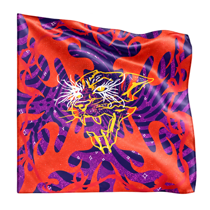 Sunset Bloom scarf on transparent background