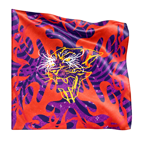 Sunset Bloom scarf on transparent background